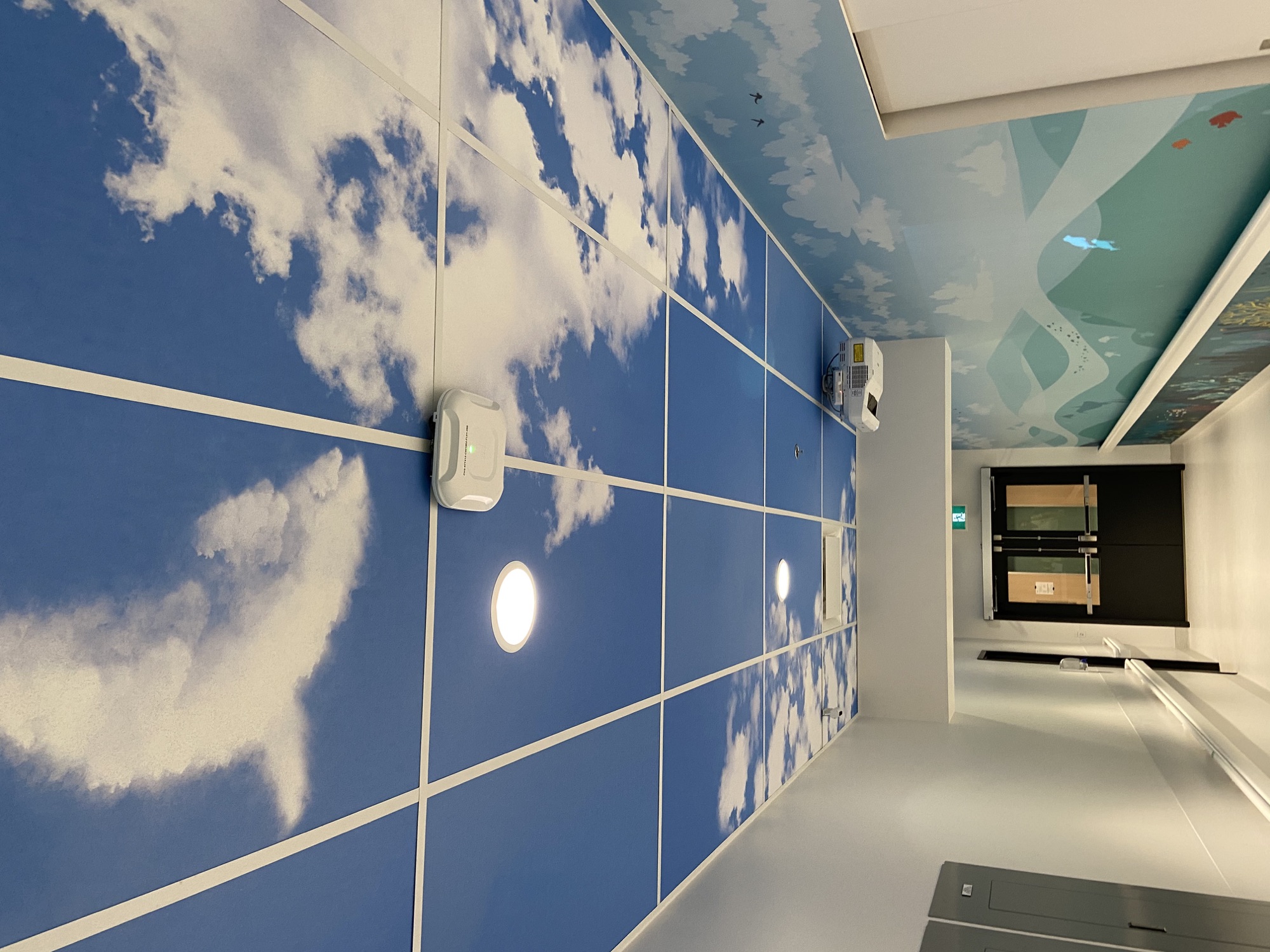 BC Children’s Hospital · Cloud-patterned ceiling and corridor finishes