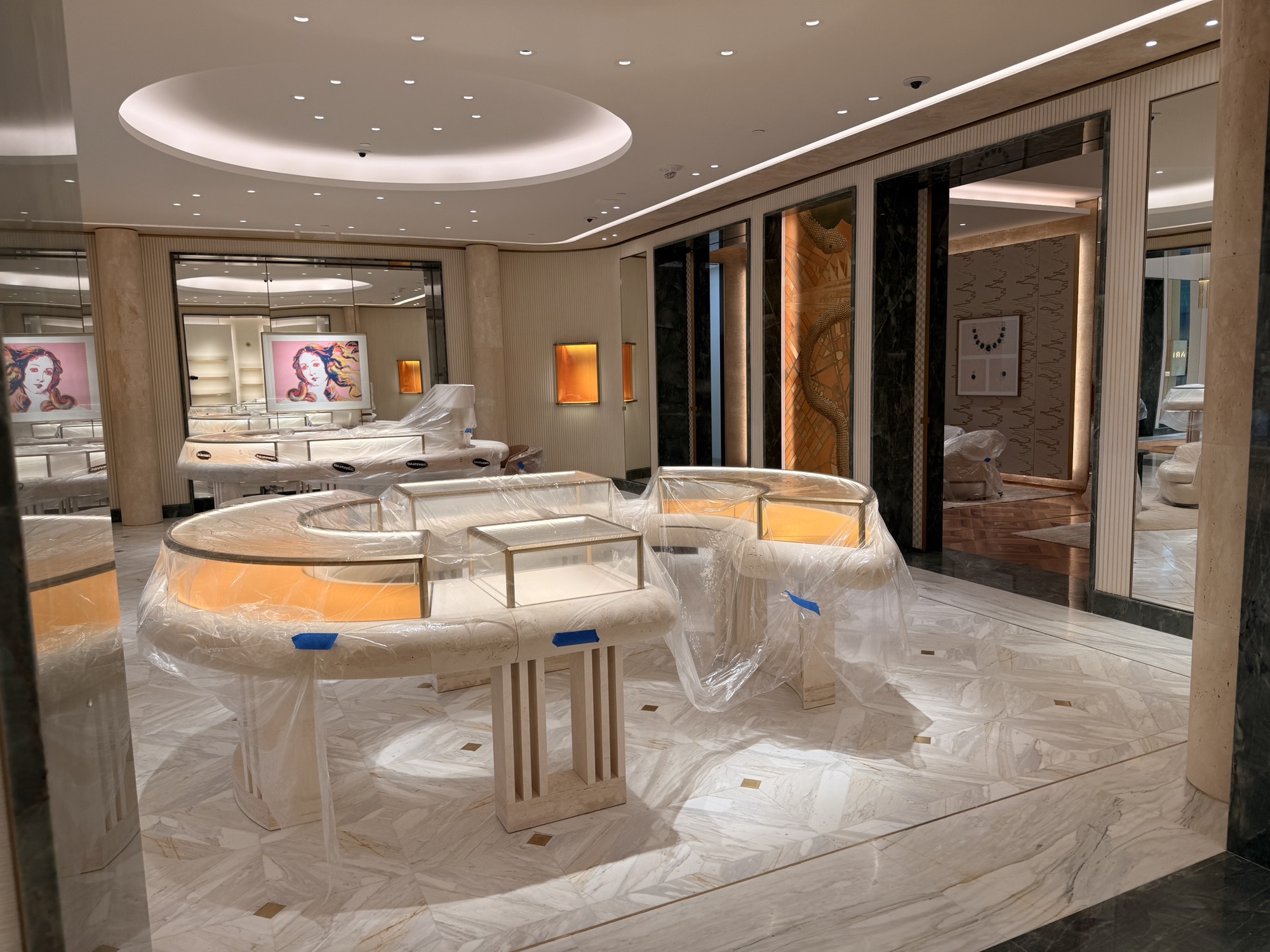 Bulgari at Oakridge Park · Boutique interior and curved ceiling recess