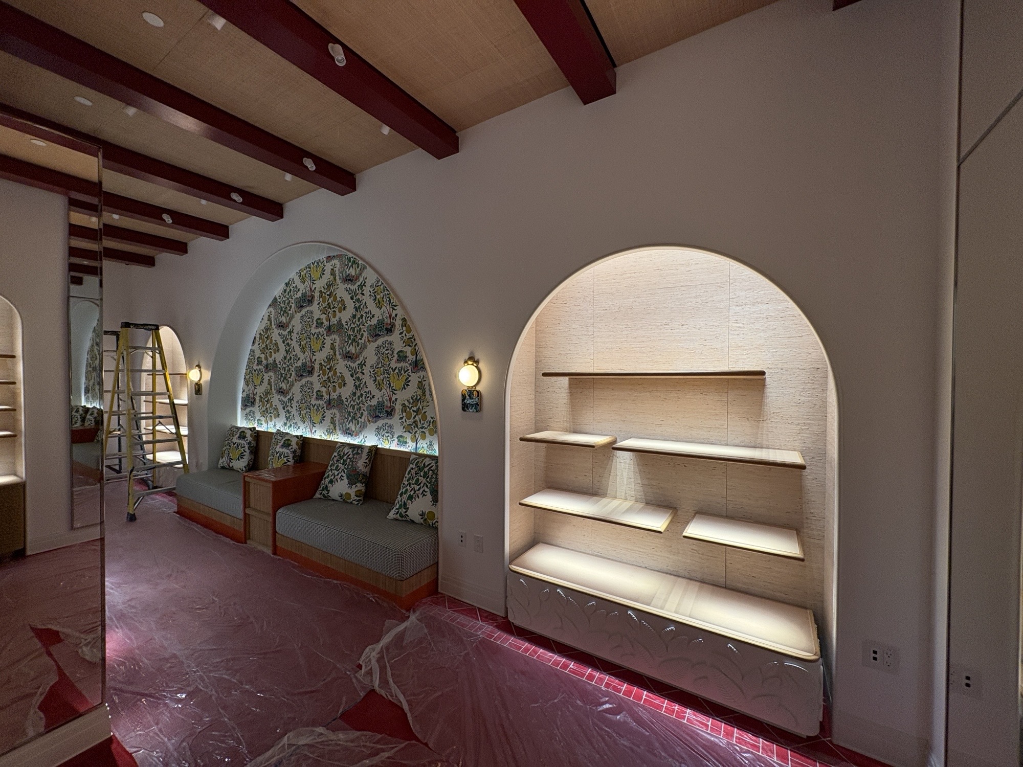 Christian Louboutin · Oakridge Park · Arched wall niches and ceiling detail