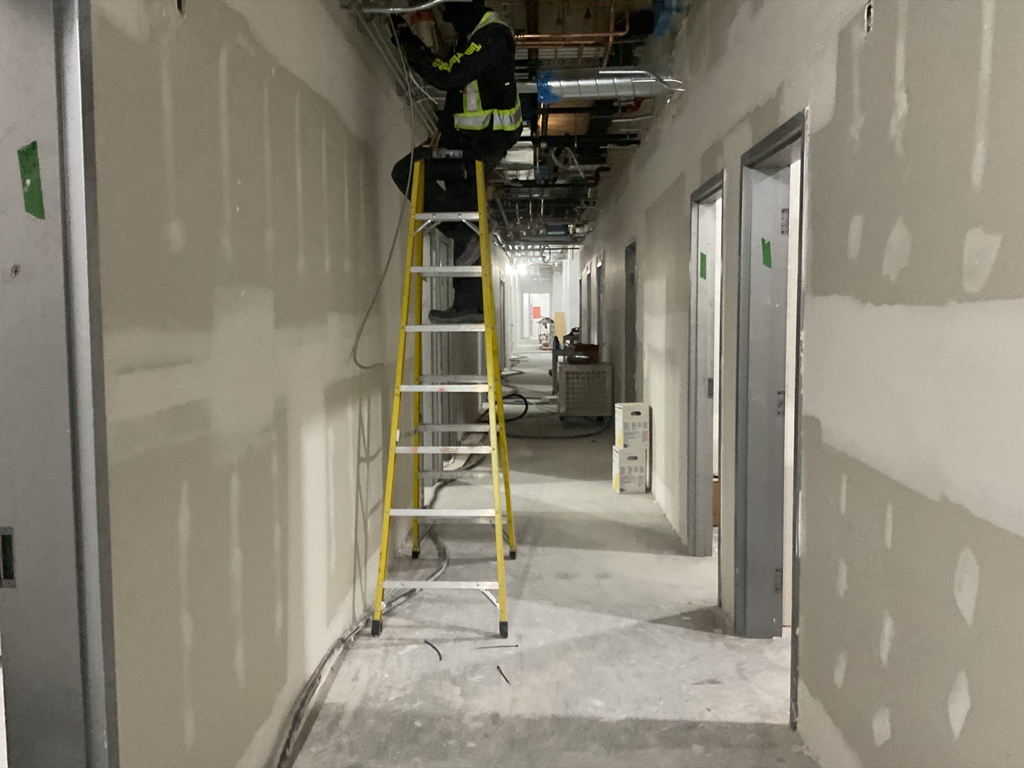 Corridor during construction at Vancouver DTES UPCC